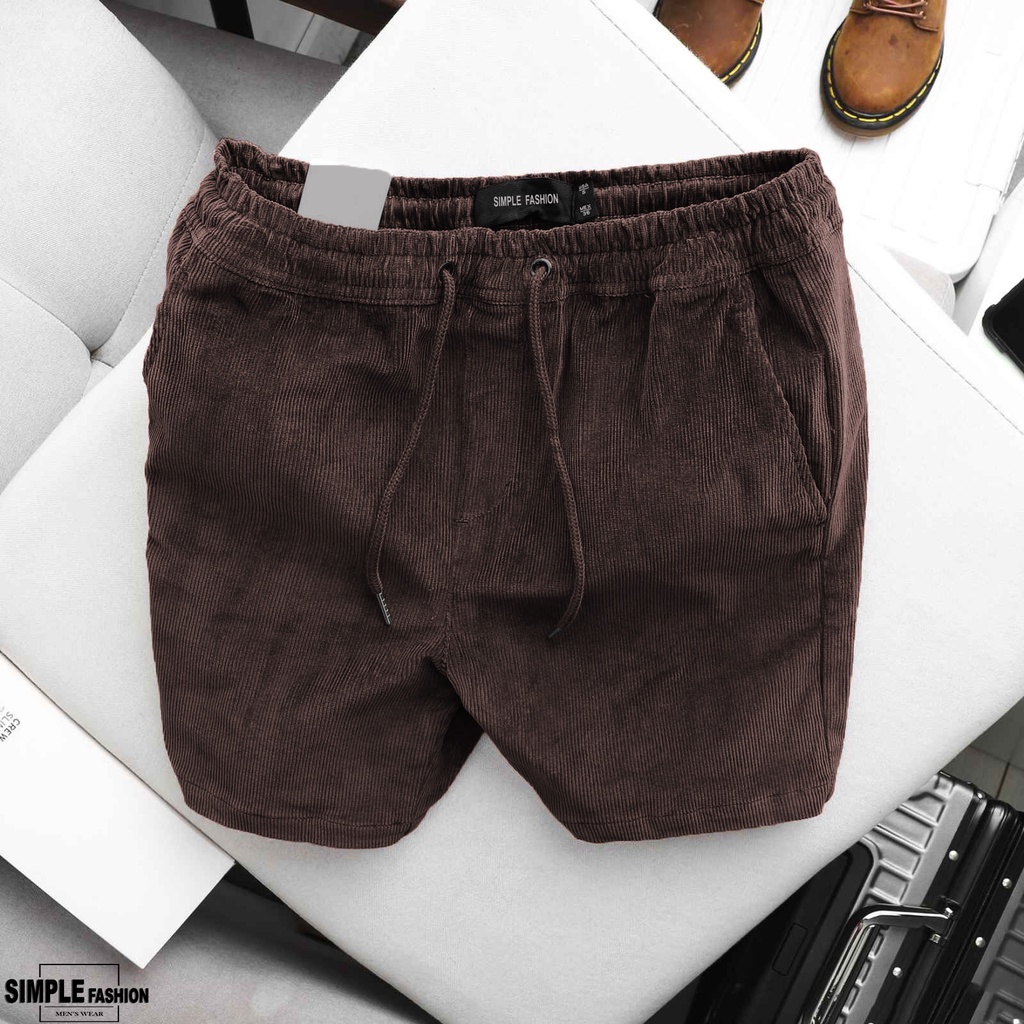 Quần Short Đùi Nhung Tăm Nam Nữ SIMPLE Form Slimfit Chất Mát Mẻ, Trẻ Trung