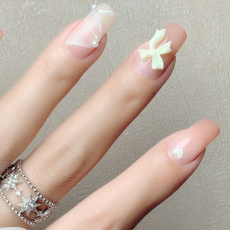 Set 10 Phụ Kiện Trang Trí Móng Nghệ Thuật Hình Nơ 3D DIY