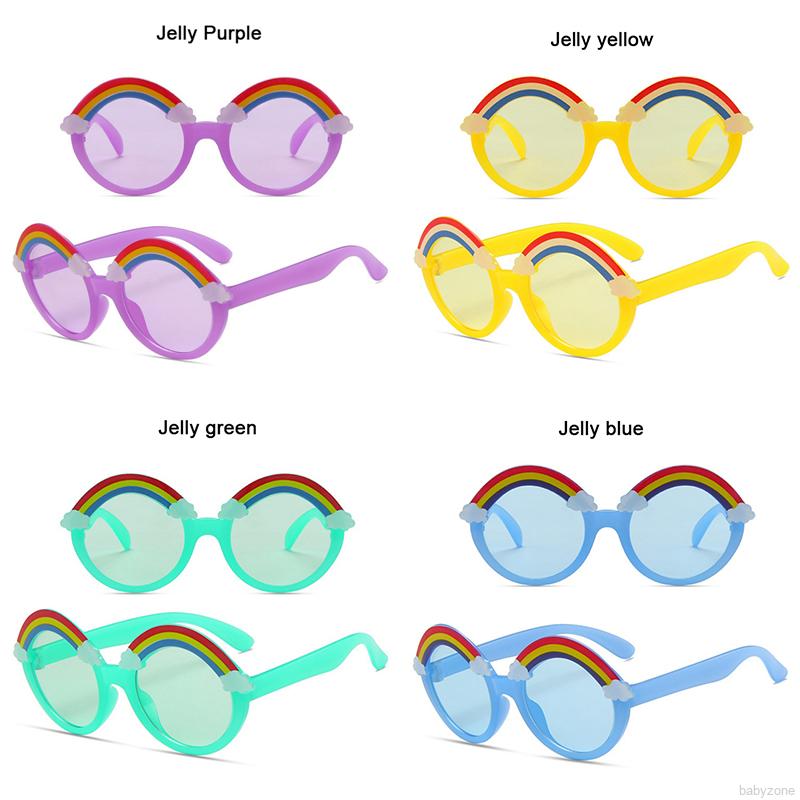 Kính Mát Gọng Tròn Hạo Tiết Cầu Vồng Dễ Thương Cho Bé