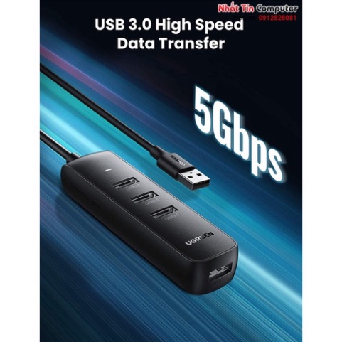 Hub chia USB 3.0 ra 4 cổng dài 0,5M/1M chính hãng Ugreen cao cấp   - Phân Phối Chính Hãng