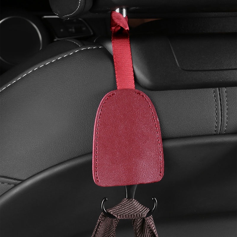 Set 1/2 móc treo đồ SEAMETAL gắn lưng ghế xe hơi bằng da tiện dụng