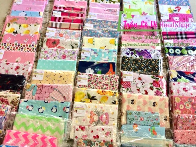 🌸VẢI MAY SCRUNCHIES CẮT SẴN TẶNG CHUN+KIM+CHỈ 🌈