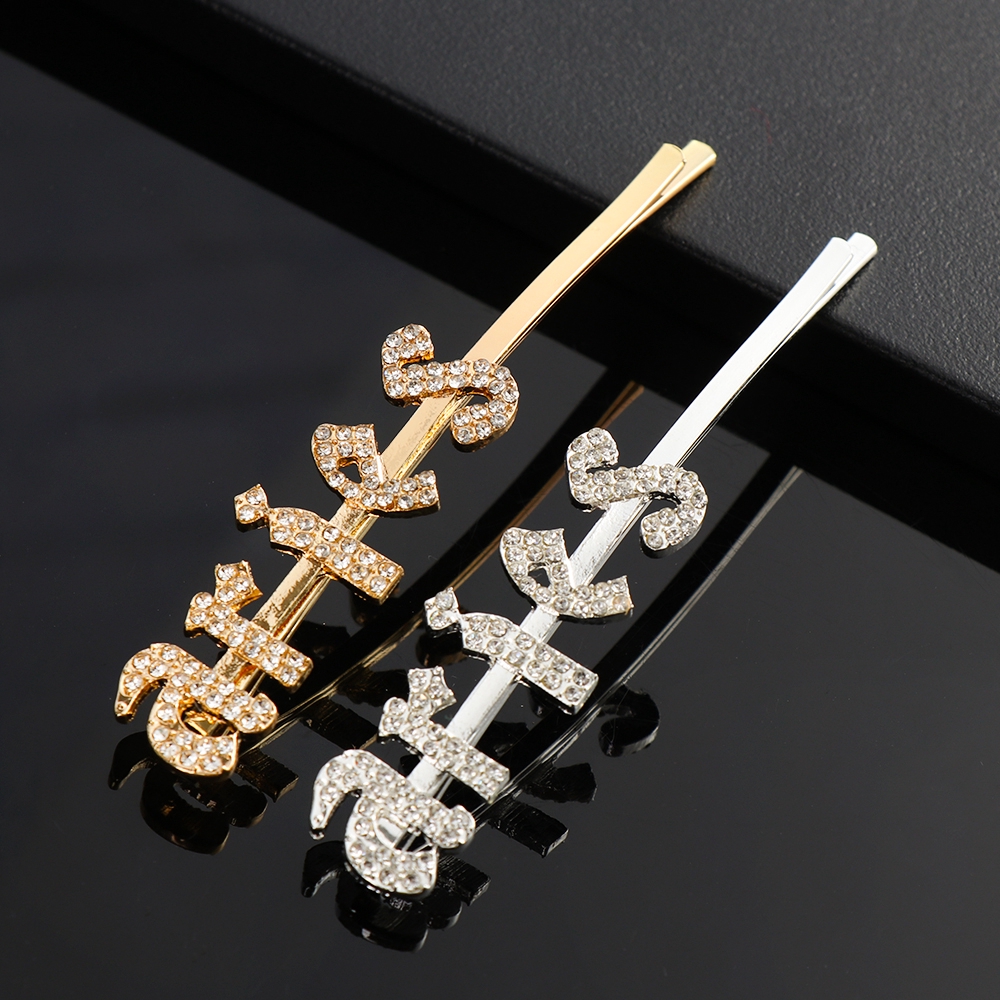 Kẹp tóc hình chữ chòm sao đính đá lấp lánh thời trang sang trọng cho nữ