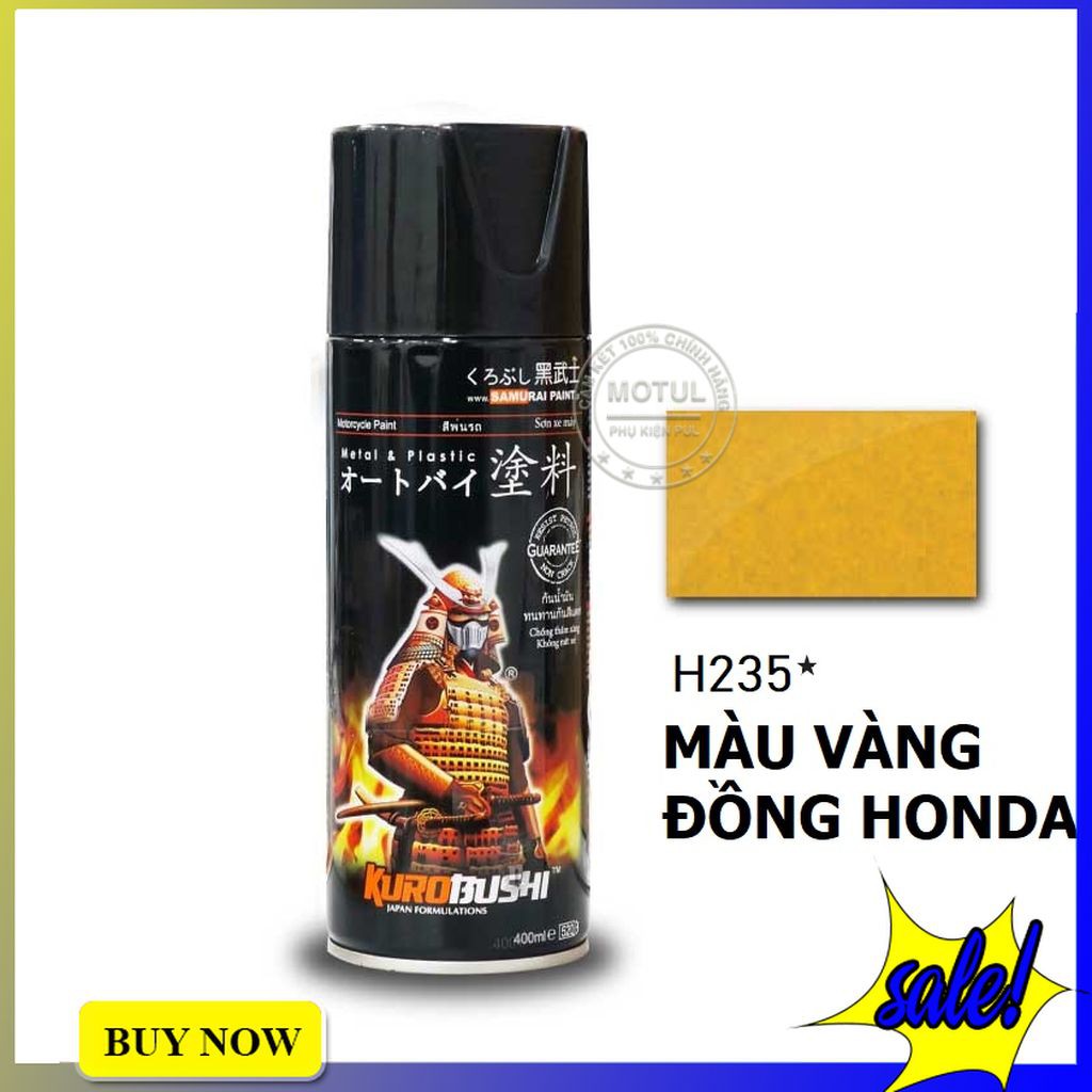 Sơn xịt màu vàng đồng Honda Samurai H235 400ml