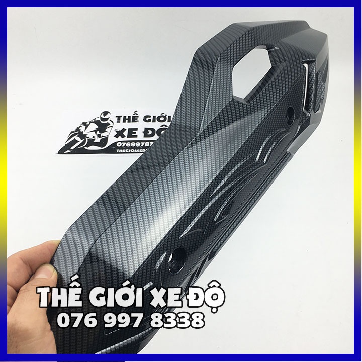 Ốp pô AB 160 125 cc 2023 cacbon - phụ kiện đồ chơi ốp carbon trang trí che pô xe Air Blade Airblade