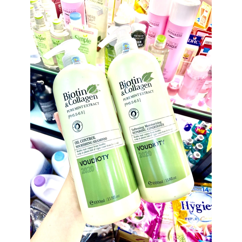 CẶP DẦU GỘI XẢ BIOTIN &amp; COLLAGEN VOUDIOTY CHÍNH HÃNG GIÚP KIỀM DẤU DƯỠNG ẨM CHO TÓC