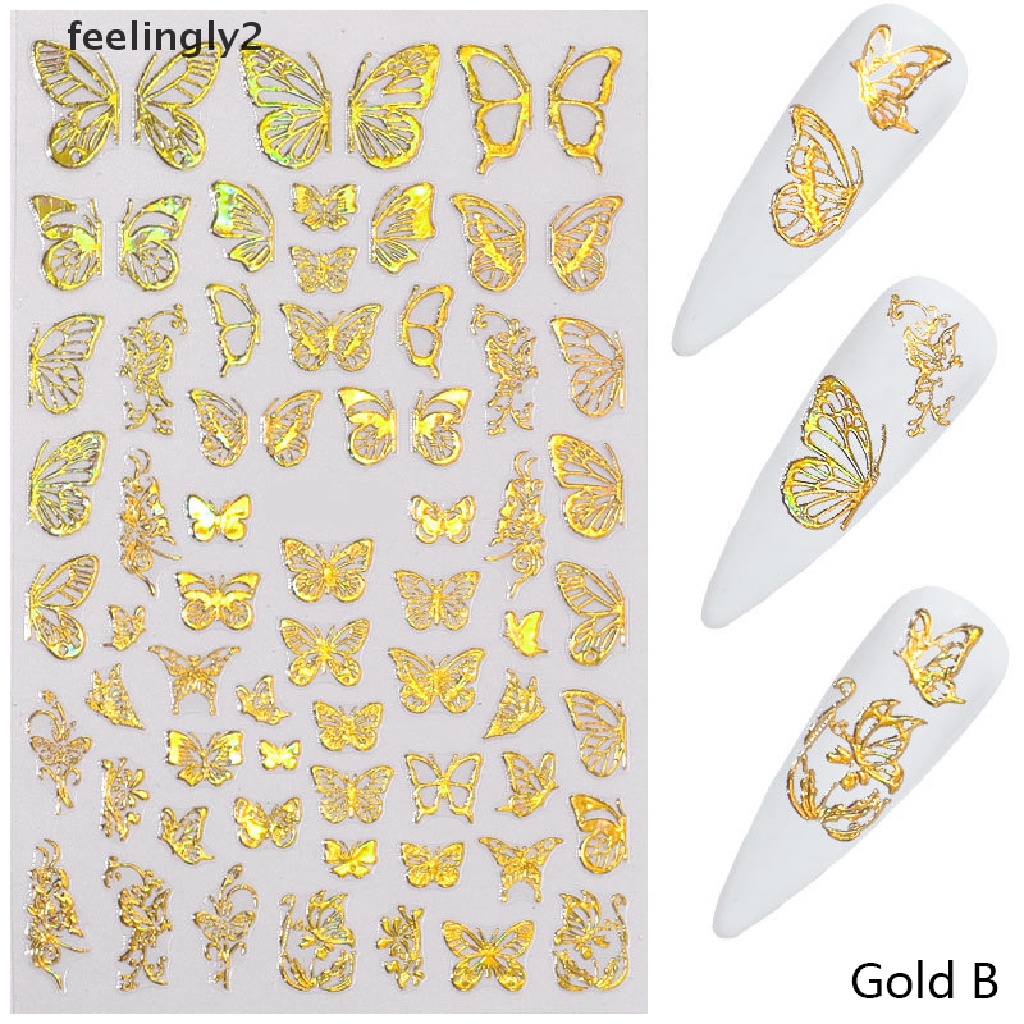 [Hàng mới về] Sticker trang trí móng hình bướm laser DIY