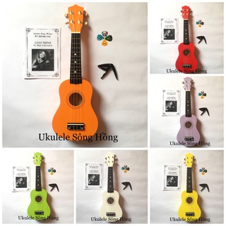 ĐÀN UKULELE SOPRANO MÀU( TẶNG KÈM PHỤ KIỆN ) - HÀNG CÓ SẴN