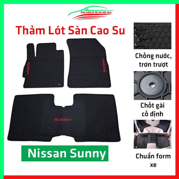 Thảm lót sàn cao su cho xe Nissan Sunny 2011-2023 hàng chuẩn theo xe chịu lực tốt