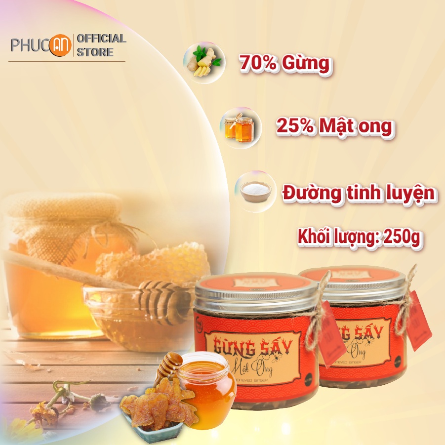 Gừng sấy mật ong Vina Hogin - Phúc An Invest 250g