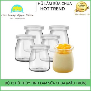 Set 12 Hũ Làm Sữa Chua Tại Nhà Thủy Tinh Có Lắp Đậy An Toàn Tuyệt Đối, Siêu Tiện Dụng Cho Các Chị Em