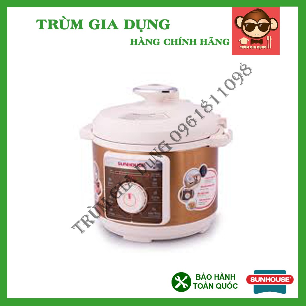 Nồi áp suất điện Sunhouse SHD1558, Nồi áp suất Sunhouse 5L siêu đẹp và bền, bảo hành 12 tháng toàn quốc