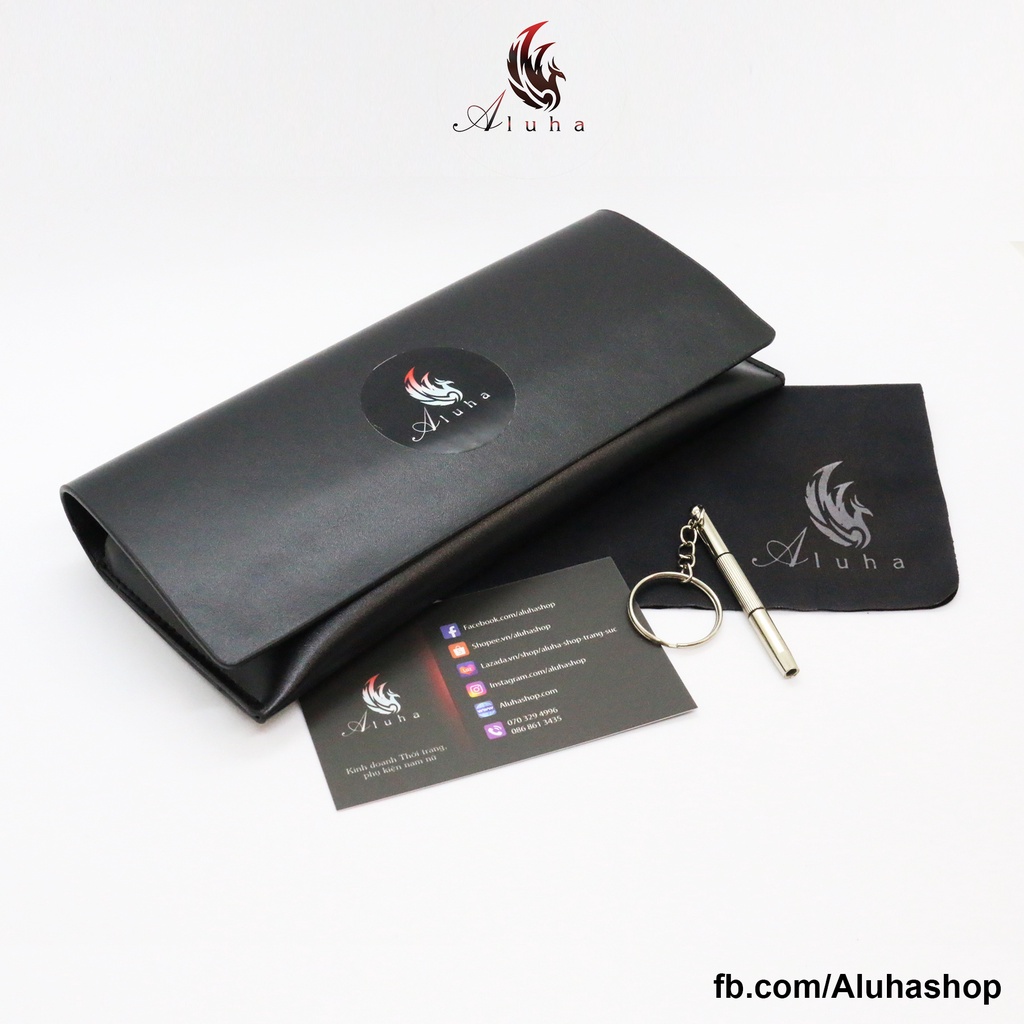 Gọng kính Chrome Hearts chống ánh sáng xanh dáng Clubmaster Hàn Quốc khắc chữ tinh tế - K0018 - Aluha