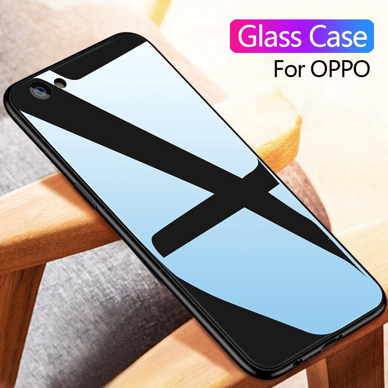 Ốp lưng cứng mặt kính cường lực chống sốc dành cho OPPO F1S F3 F3 Plus