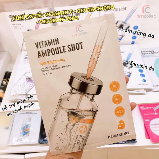 🎭🎨MẶT NẠ DƯỠNG TRẮNG DA DERMATORY - VITAMIN AMPOULE SHOT 🌟(BRIGHTENING)💦 | BigBuy360 - bigbuy360.vn