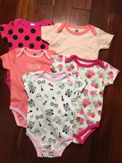 Bodysuit sét 5 bộ bé gái / bé trai