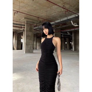 Đầm body nhún con sâu