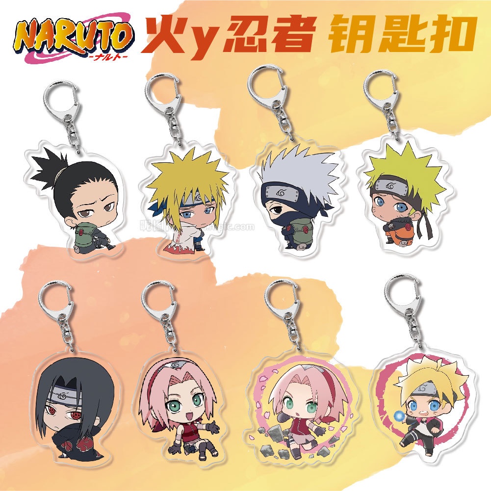 Móc Khóa Bằng acrylic Hình Anime Naruto Uzumaki Kakashi Haruno Sakura