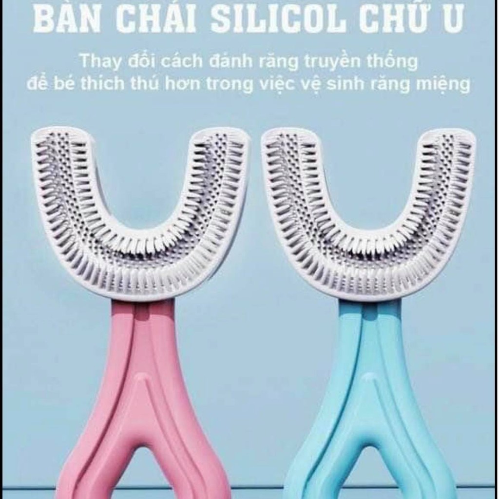 Bàn Chải Đánh Răng Chữ U Thông Minh Chất Liệu Silicon Cho Bé Từ 2 - 6 Tuổi