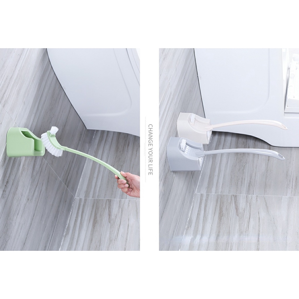 Bộ Bàn Chải Cọ Rửa Toilet Hai Mặt Cán Dài Dày Tiện Lợi