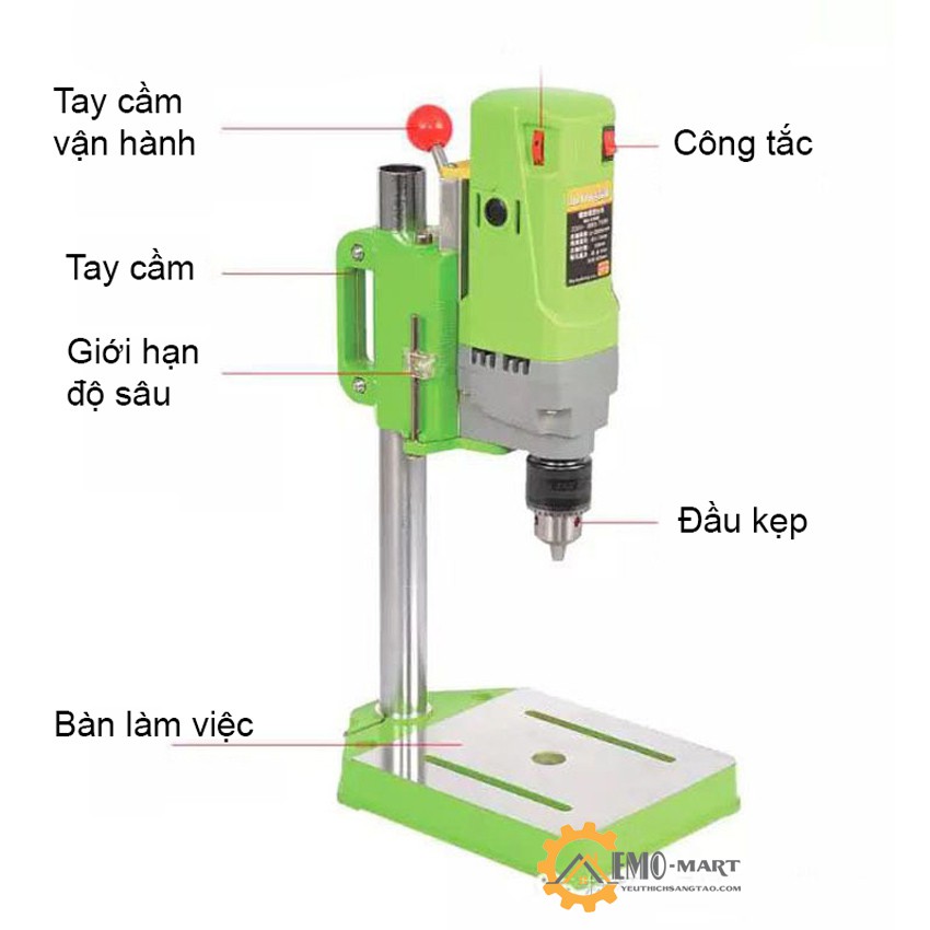 ⚡️𝐁𝐇 𝟏𝟐 𝐓𝐡𝐚́𝐧𝐠 𝐓𝐨𝐚̀𝐧 𝐐𝐮𝐨̂́𝐜⚡️ Máy khoan bàn MiniQ 710W ⚡️ Motor thiết kế đồng trục đứng - Chân đúc đế gang chắc chắn