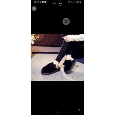 Dép lông mang trong nhà tai thỏ đế cao