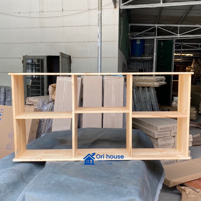 Kệ sách treo tường ngang 120cm - Gỗ cao su - Giá sách treo tường - Nội thất Ori