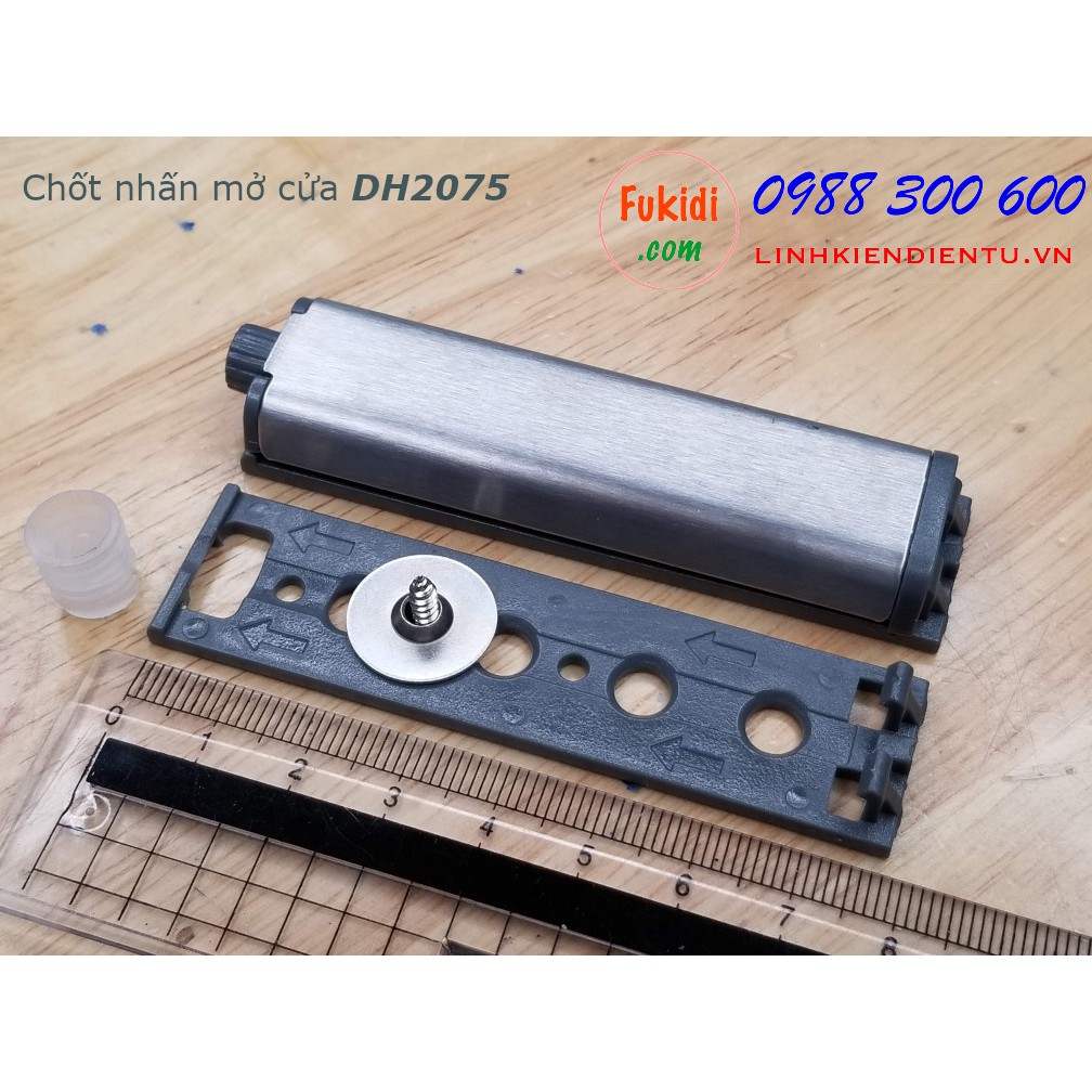 Chốt nhấn mở cửa tủ size 75x20mm màu trắng model DH2075