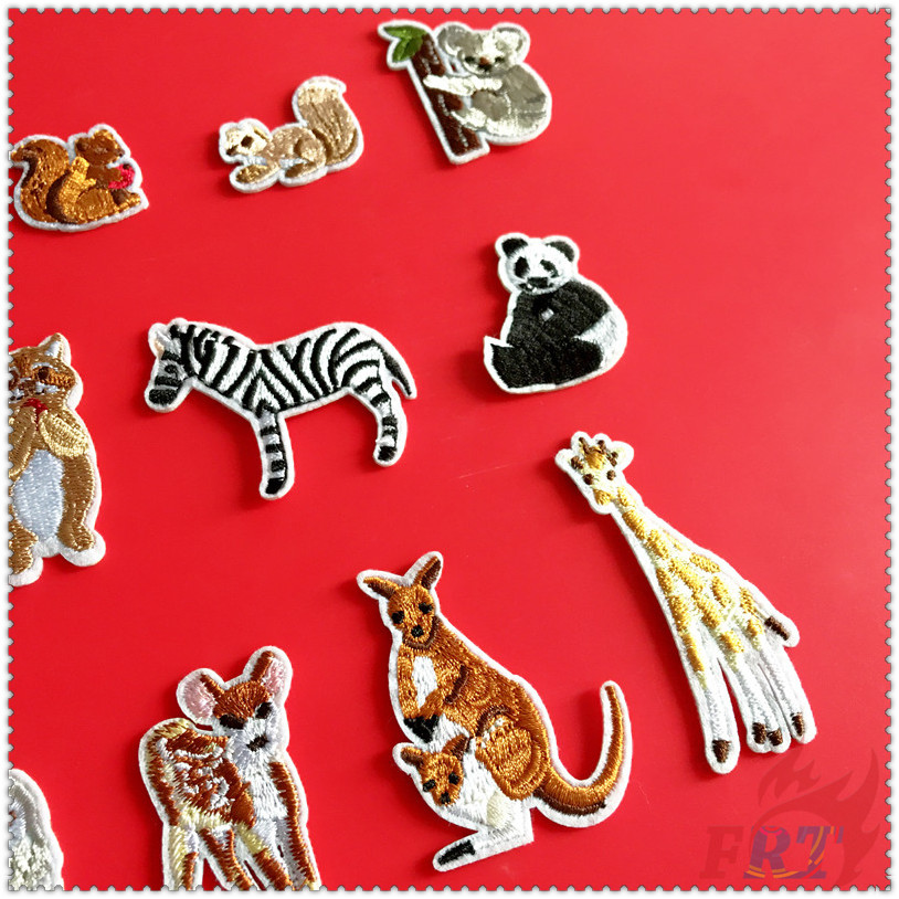 ✿ Miếng Dán Ủi Quần Áo Hình Sở Thú Độc Đáo ✿ 1 Sticker Ủi Thêu Hình Thỏ / Sư Tử / Cú / Ngựa Vằn / Voi / Gấu Trúc / Gấu Koala