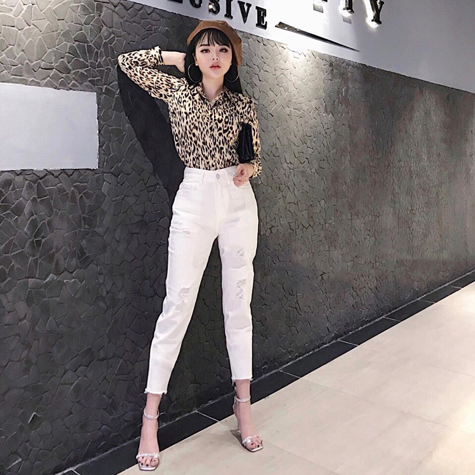Quần Baggy Rách Trắng Đen - Quần Baggy Nữ -Tặng Vớ- Tashop MS070 | BigBuy360 - bigbuy360.vn