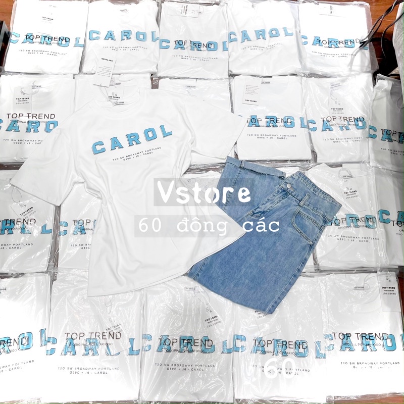 Áo thun Nam Nữ CAROL , CHẤT COTTON  CAO CẤP ĐẸP Y HÌNH
