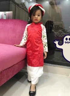 Áo dài cách tân 2 tà cho bé gái