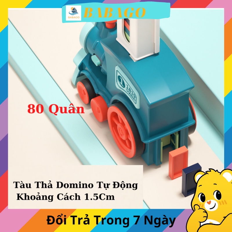 Đồ chơi xe tàu lửa xếp thả domino tự động cho bé thỏa sức sáng tạo BG005