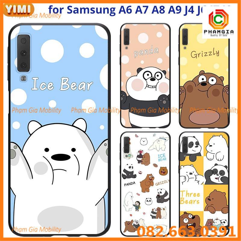 Ốp lưng hình gấuSAMSUNG A6+ A8+ M10 M20 M30 J2Prime J4 J6 J7 J7Prime J8 2018 nhiều mẫu gấu đẹp ép kính