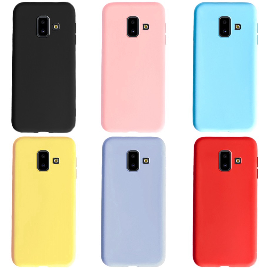 Ốp điện thoại TPU silicon mềm màu kẹo dễ thương cho Samsung Galaxy J6/J6 Plus 2018