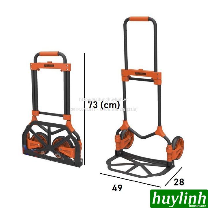 Xe kéo đẩy hàng 2 bánh gấp gọn Black Decker BDWT-H202 - 90kg