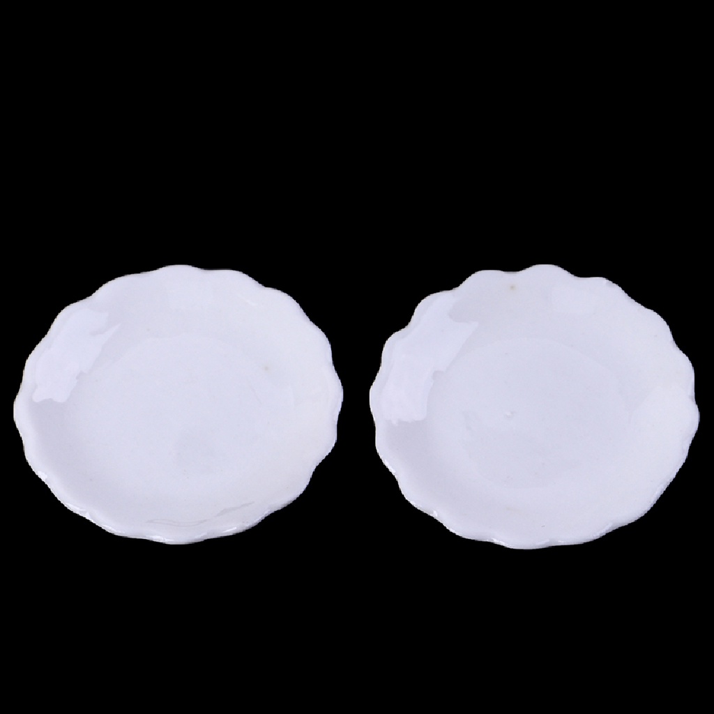 Set 2 Đĩa Sứ Đựng Món Tráng Miệng 1: 12 Dùng Trang Trí Nhà Búp Bê