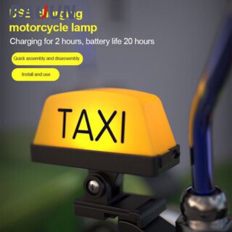 Đèn led  chử taxi có đèn  gắn xe máy