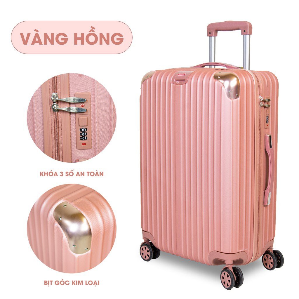 *Bán Sỉ*Vali kéo du lịch bo góc chống va đập chống xước hàng nội địa siêu đẹp siêu bền(Size 20-24)-shopmetin2020