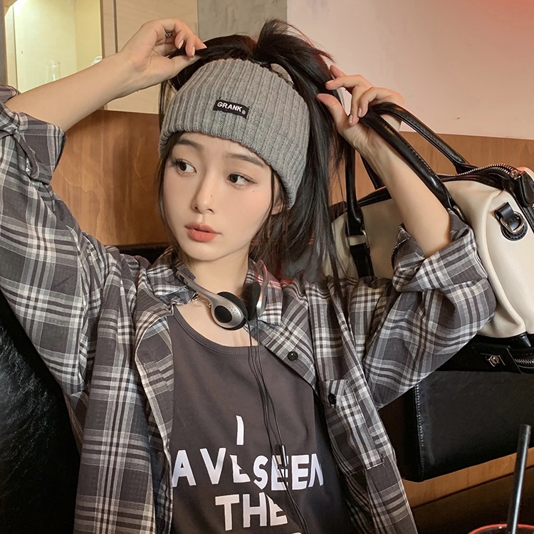 Băng đô MU GUA ZHI PIN dệt kim có 3 màu đen/xám/be