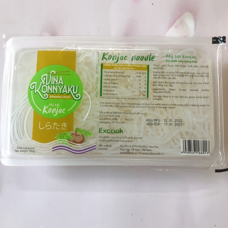 Mỳ Konjac / Bún nưa mì nưa Konjac 120g - 150g - 160g phù hợp cho người ăn kiêng Keto - Eat Clean