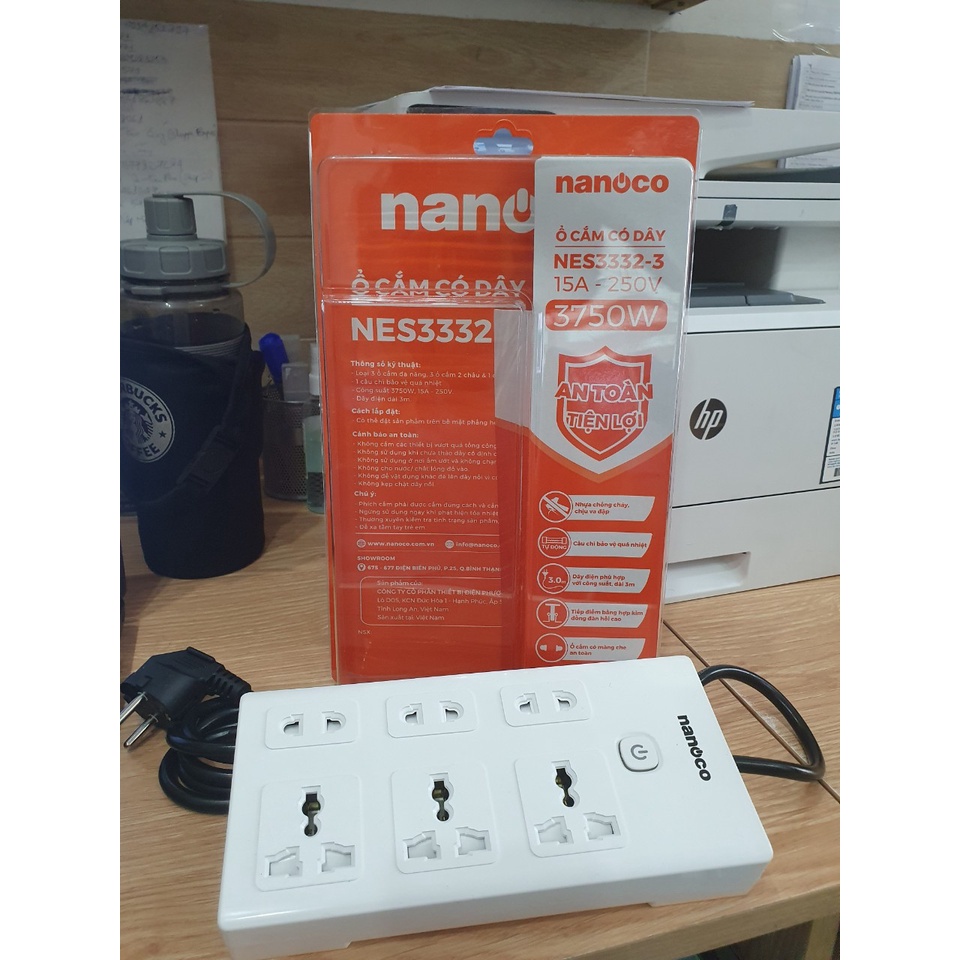 Ổ Cắm Có Dây Nanoco NES5215-3/NES3332-3
