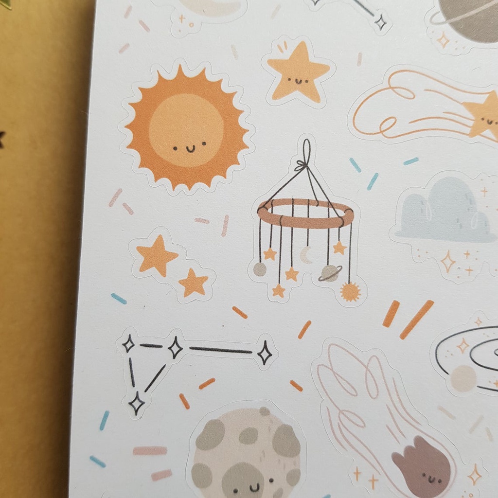 Sticker Sheet - Space - Chuyên dán sổ | Bullet Journal Stickers, Galaxy Stickers, Space Stickers, Moon Sticker,Journal