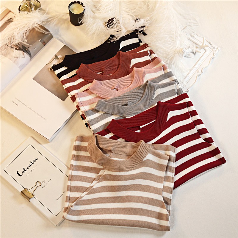 #4186  Áo dệt kim không tay họa tiết kẻ sọc thời trang cho nữ | BigBuy360 - bigbuy360.vn