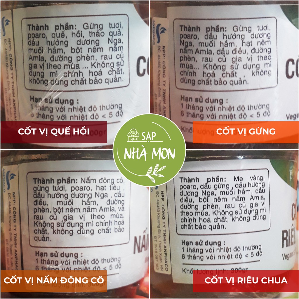 Cốt Gia Vị Chay Le Tonkin - Cốt Phở Chay LeTonkin Vị Quế Hồi, Riêu Chua, Gừng, Nấm Đông Cô 300g