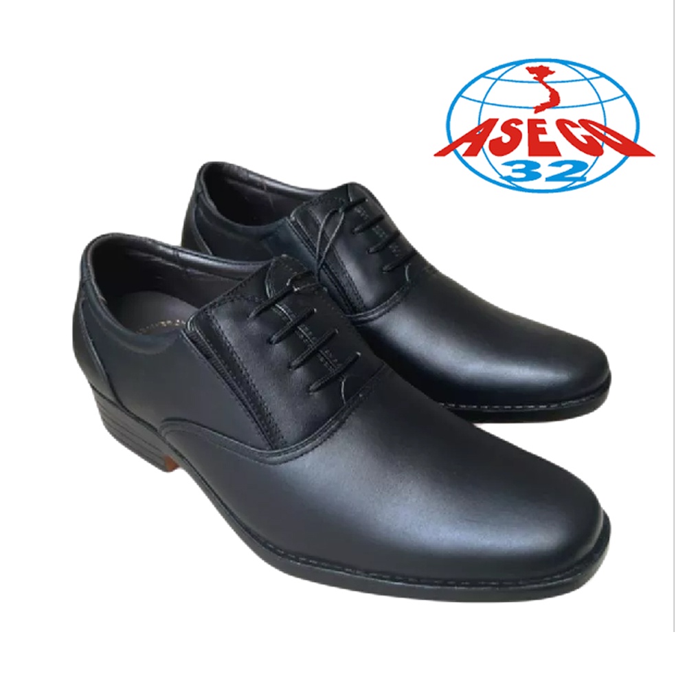 Giày nam Sy*quan (Mã cấp: TU.O.NG X32) Giay tây công sở đẹp ASECO 32 cao cấp da bò đế cao su vàng khâu chỉ 060