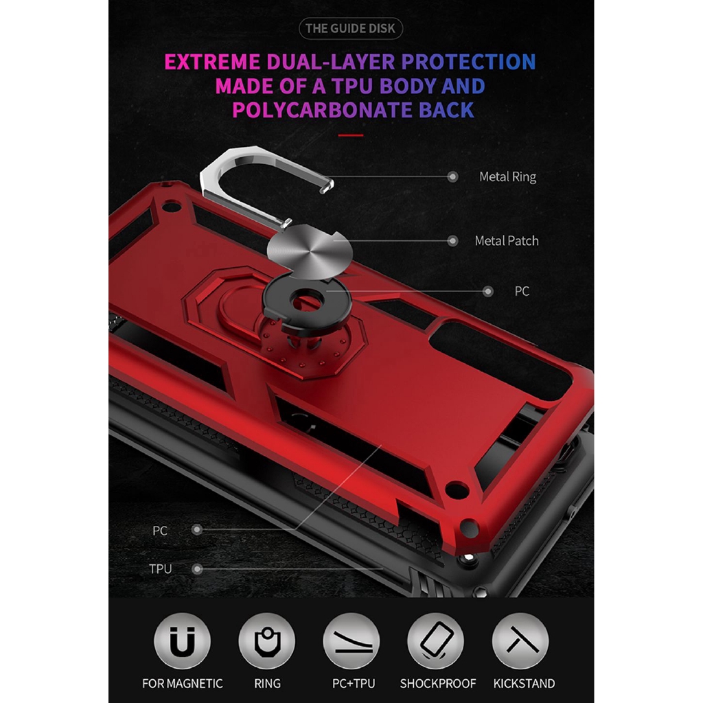 Ốp điện thoại PC cứng kèm giá đỡ nhẫn cho SAMSUNG GALAXY A7 2018 SM-A750F | BigBuy360 - bigbuy360.vn
