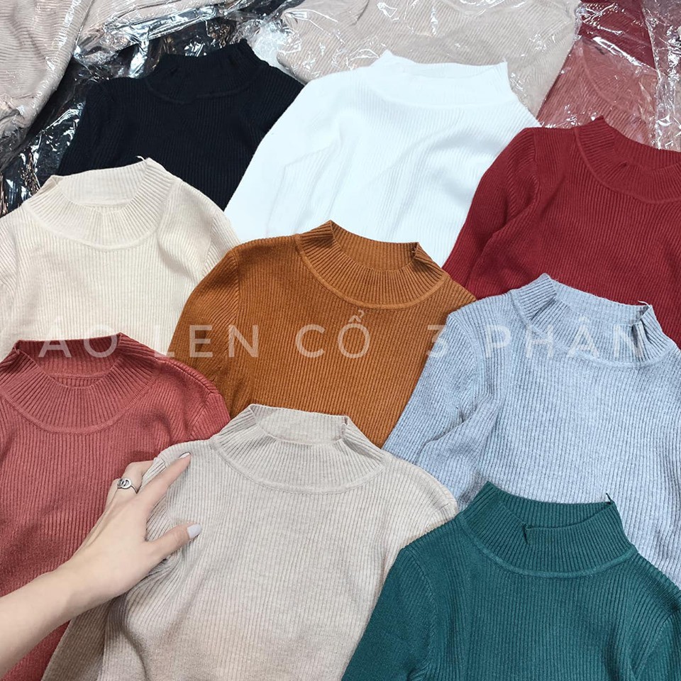 Áo Len Cổ 3p Body PEONYB Nữ [FREESHIP]  Áo thun tăm dáng ôm dài tay nhiều màu kiểu dáng basic Ulzzang QC SIÊU HOT