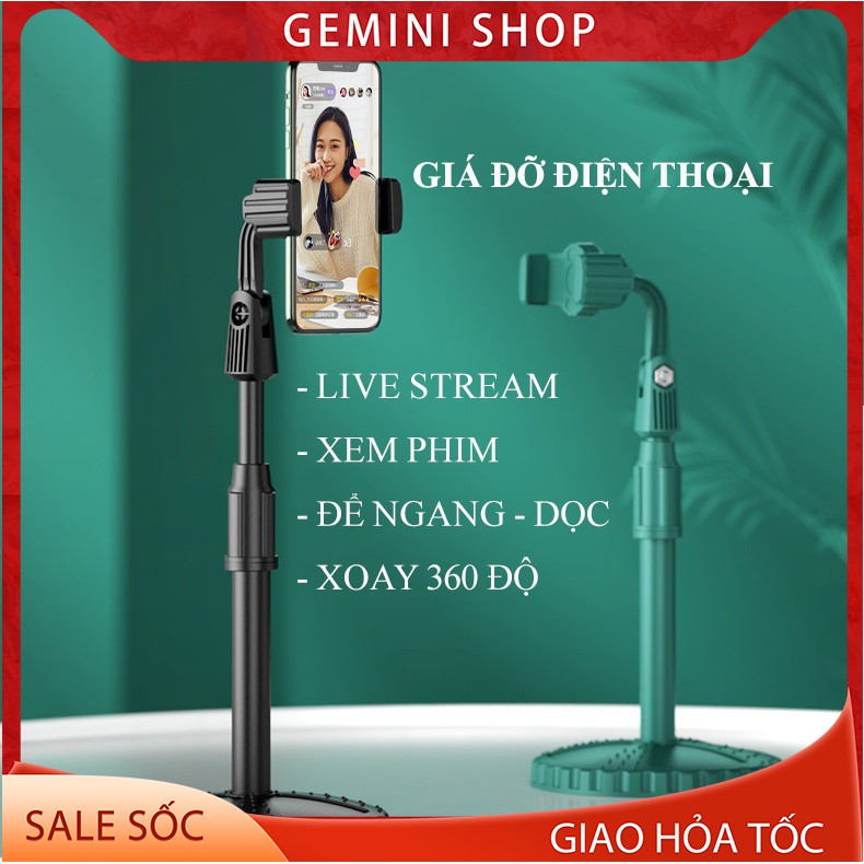 Giá Đỡ Kẹp Điện Thoại Livestream Coobowe xem phim Xoay 360 Độ dùng để Quay Phim Ghi Hình Đa Năng GEMINI SHOP