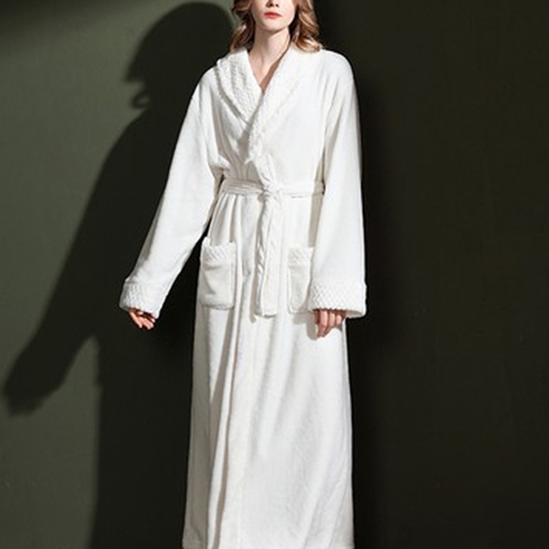 Áo choàng tắm vải lông cừu san hô dày 6 màu thời trang mùa đông cho nữ | BigBuy360 - bigbuy360.vn